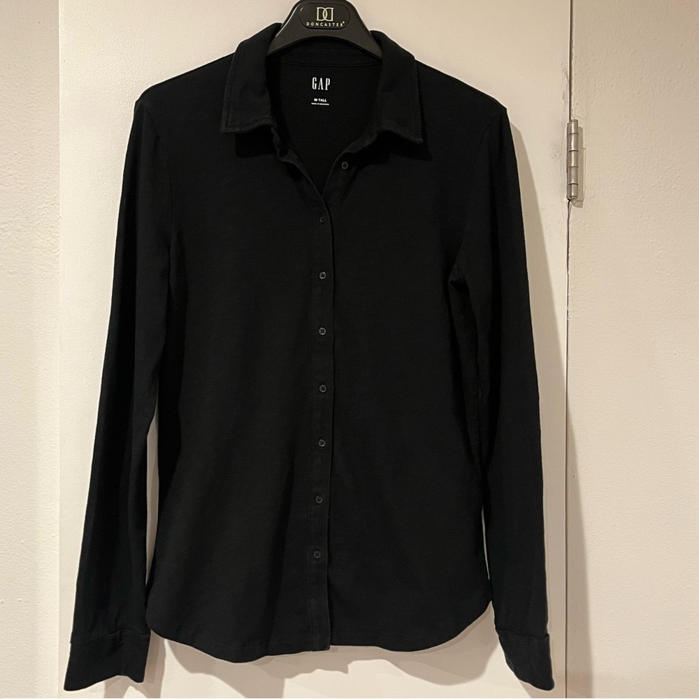 GAP Black Long Sleeve Button Down Shirt M/Tall